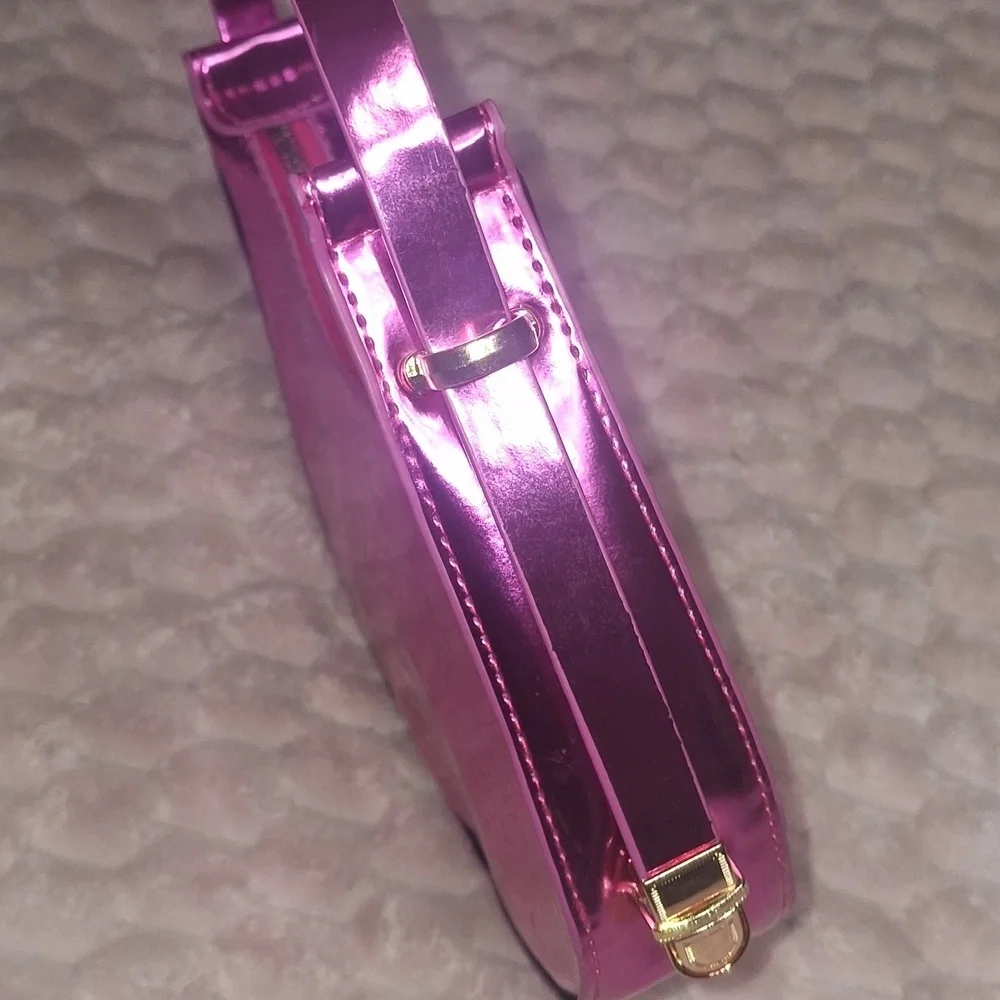 Metallic Hot Pink- Small Fashion Handbag - Picture 4 of 5